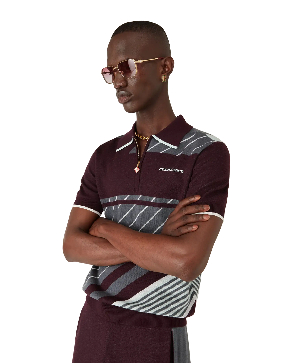 Merino Diagonal Tennis Polo
