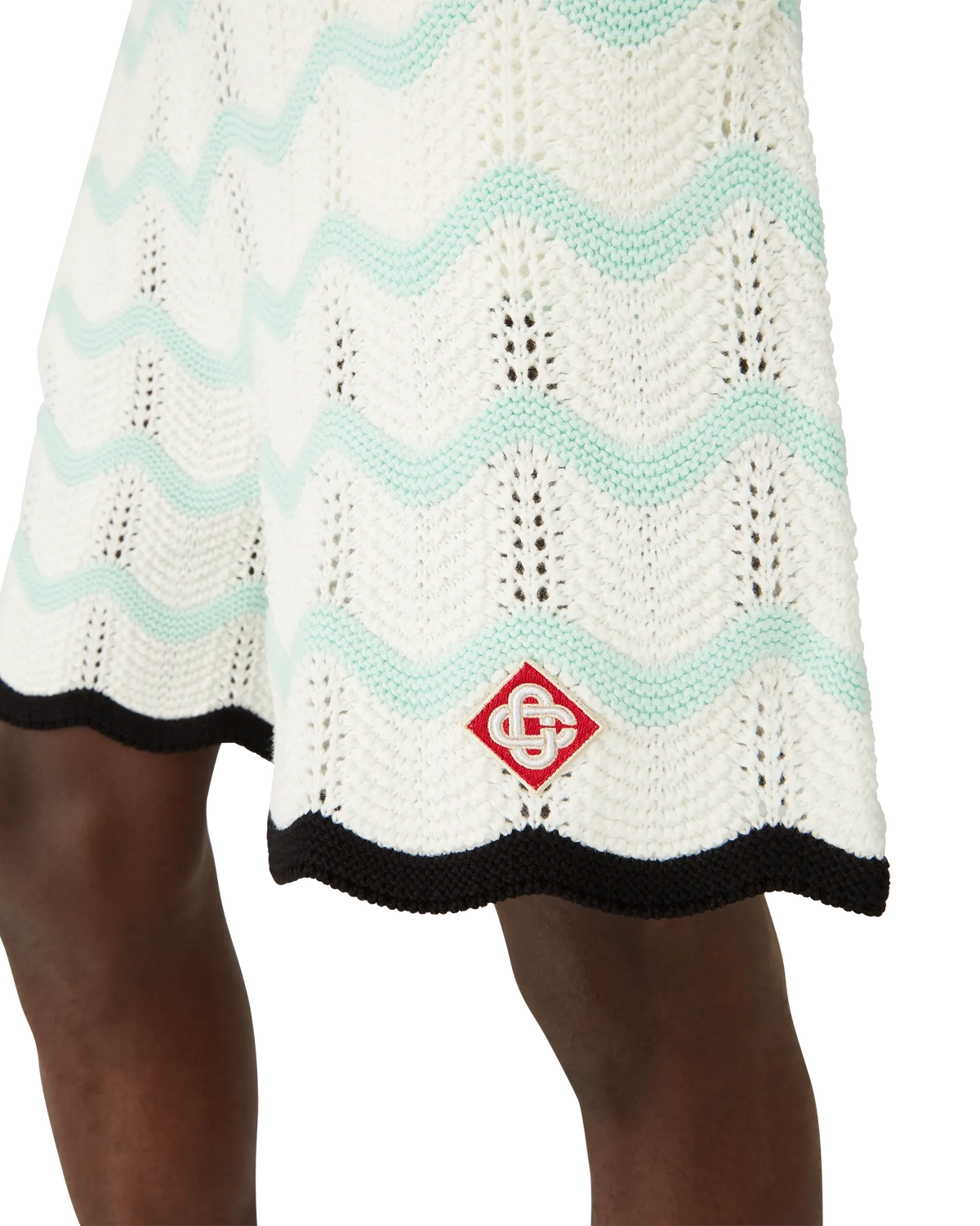 Gradient Wave Cotton Crochet Shorts