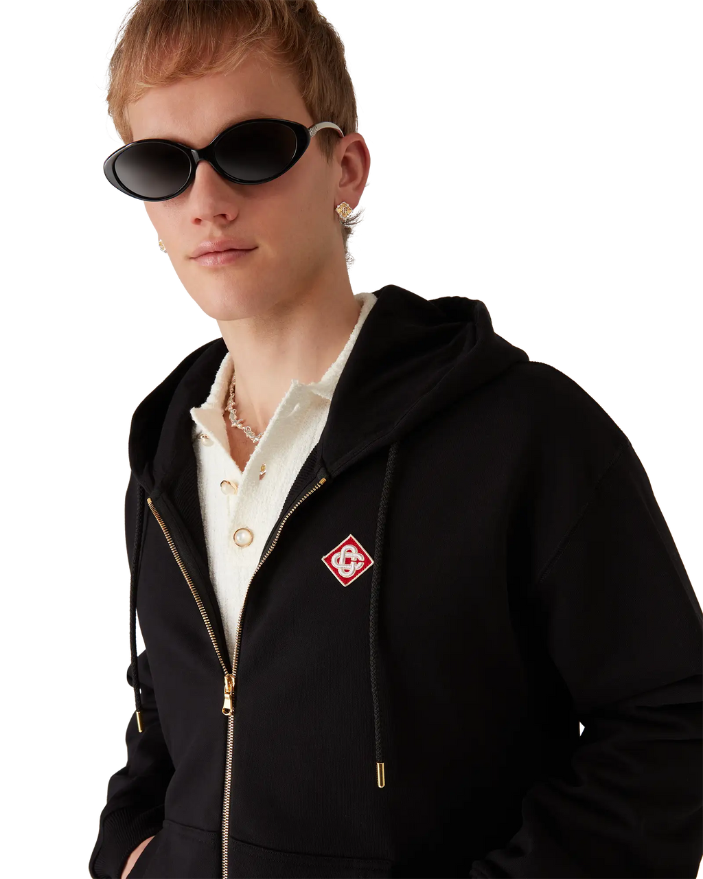 Diamond Logo Zip Hooded Sweatshirt
