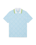 Pale Blue Jacquard Short Sleeve Jacquard Polo Shirt
