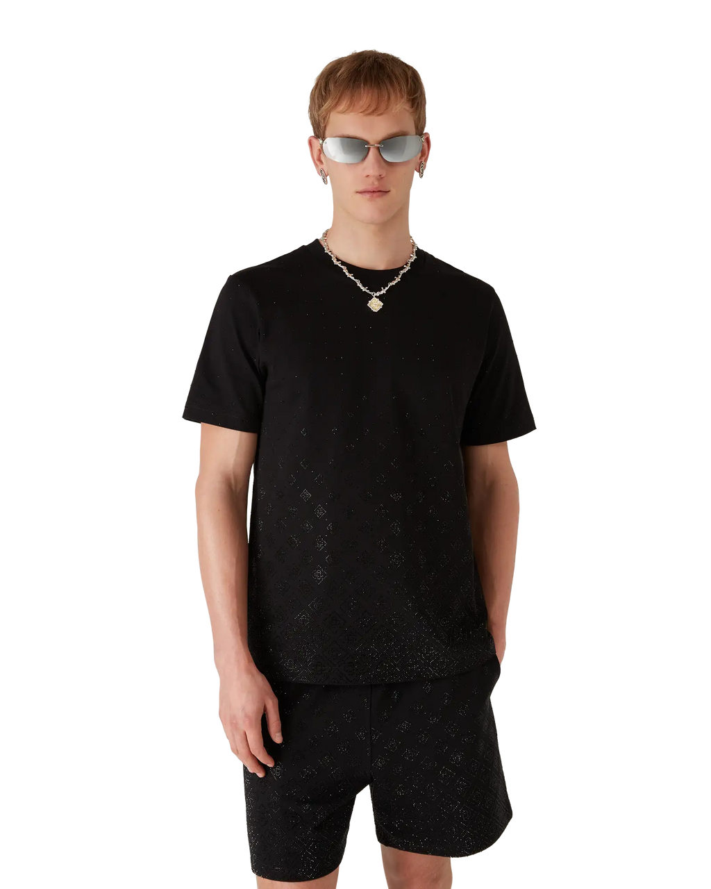 Crystal Monogram Logo Short Sleeve T-Shirt