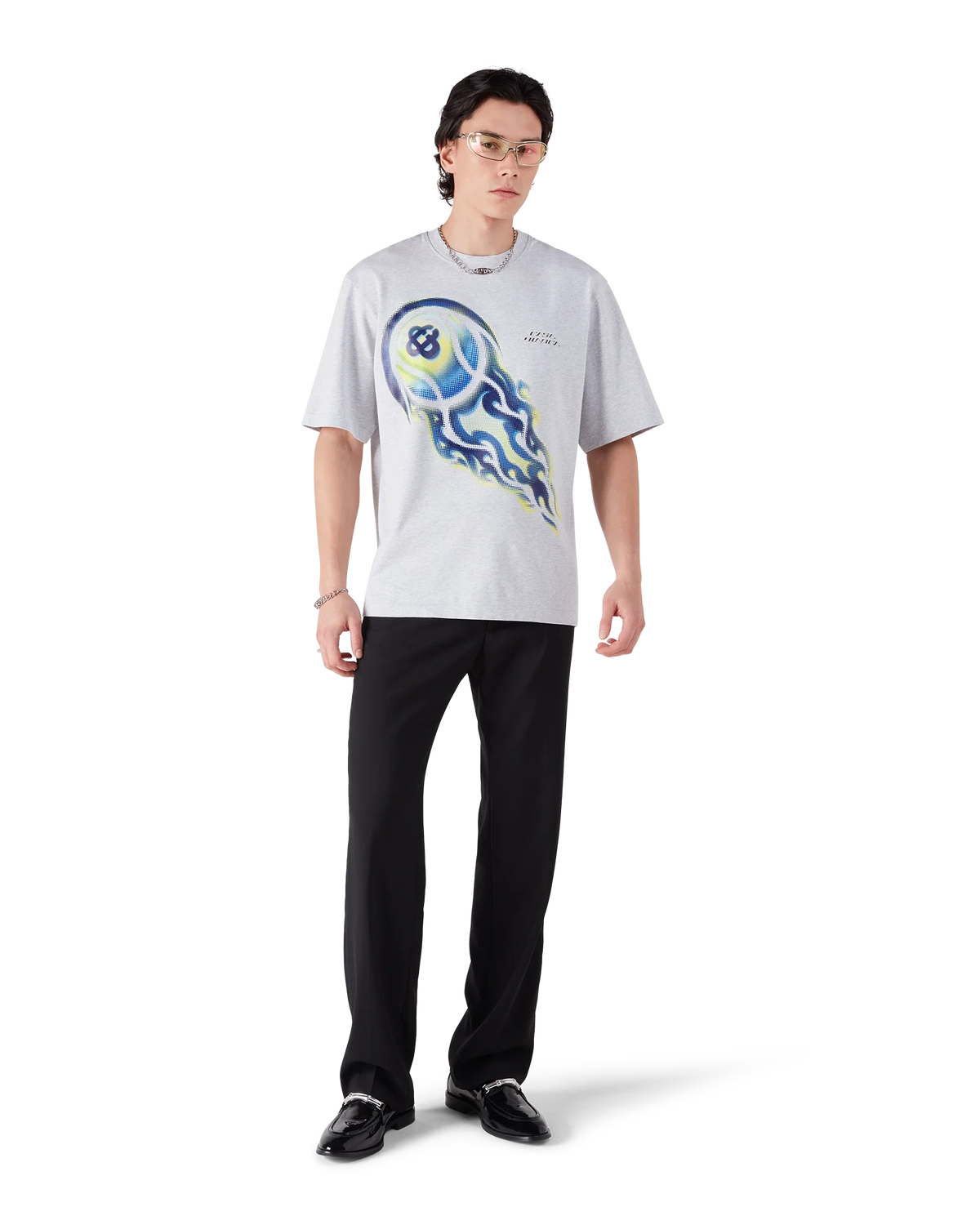 Flaming Tennis Ball Oversized Short Sleeve T-Shirt