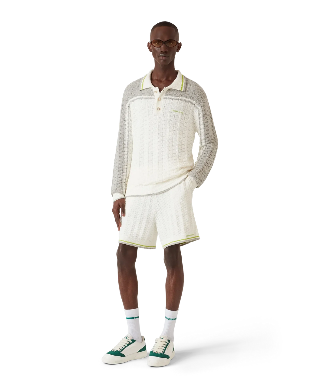 Tennis Boucle Long Sleeve Polo Shirt