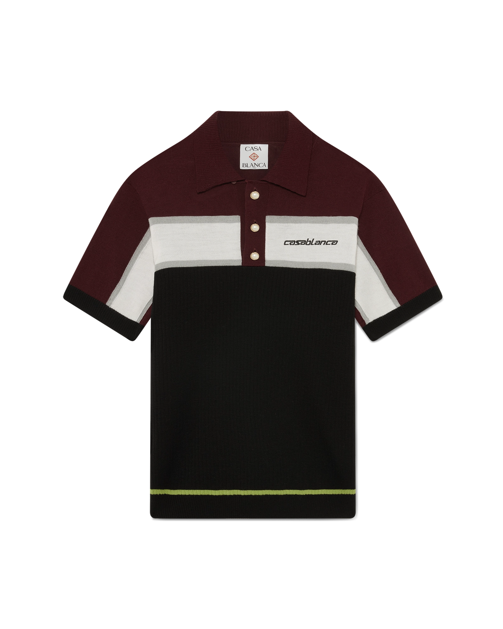 Stripe Merino Knit Polo