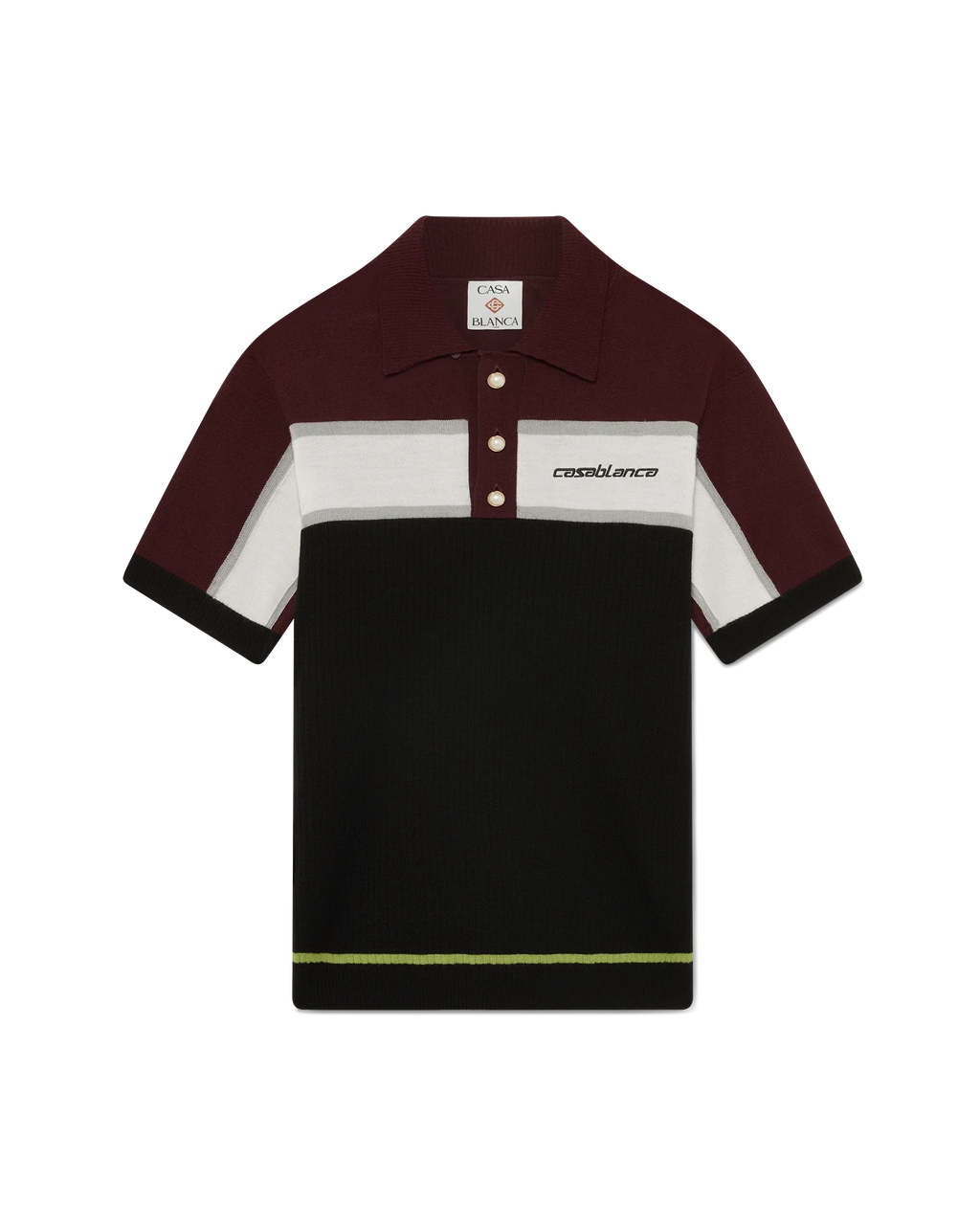 Stripe Merino Knit Polo