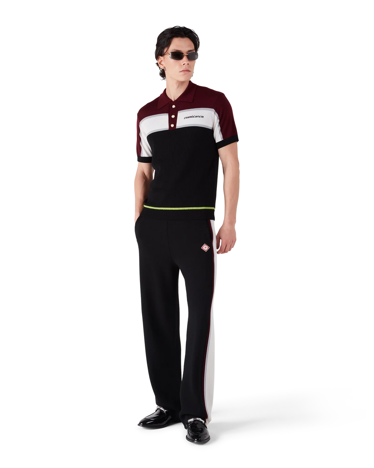 Stripe Merino Knit Polo