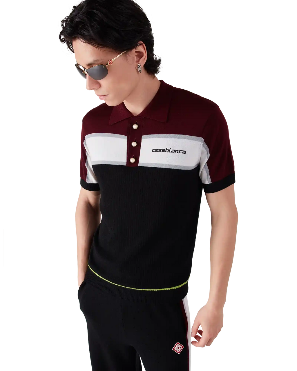 Stripe Merino Knit Polo