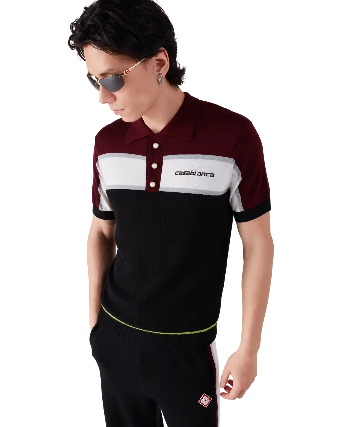 Stripe Merino Knit Polo