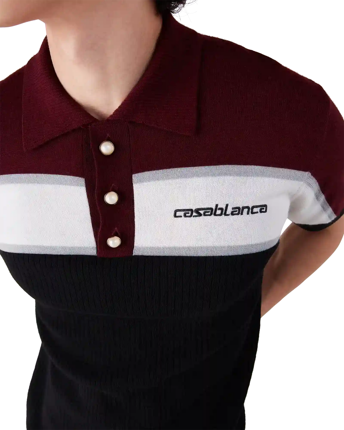 Stripe Merino Knit Polo