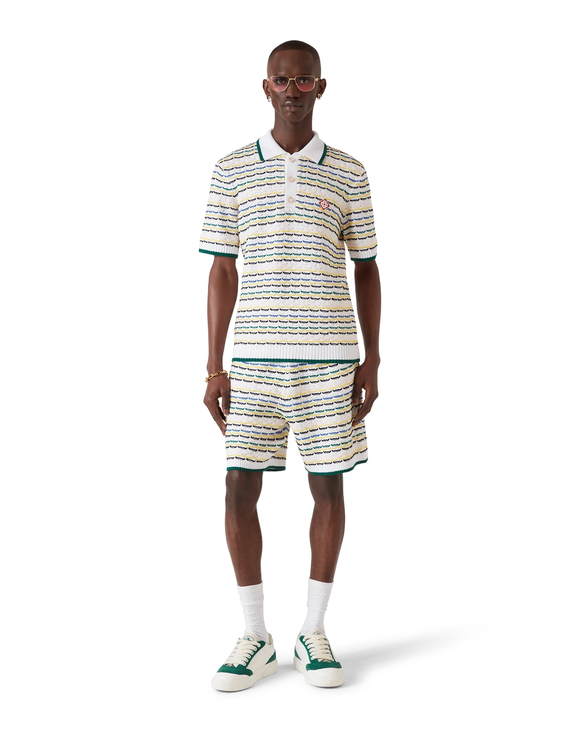 Tuck Stitch Short Sleeve Polo Shirt