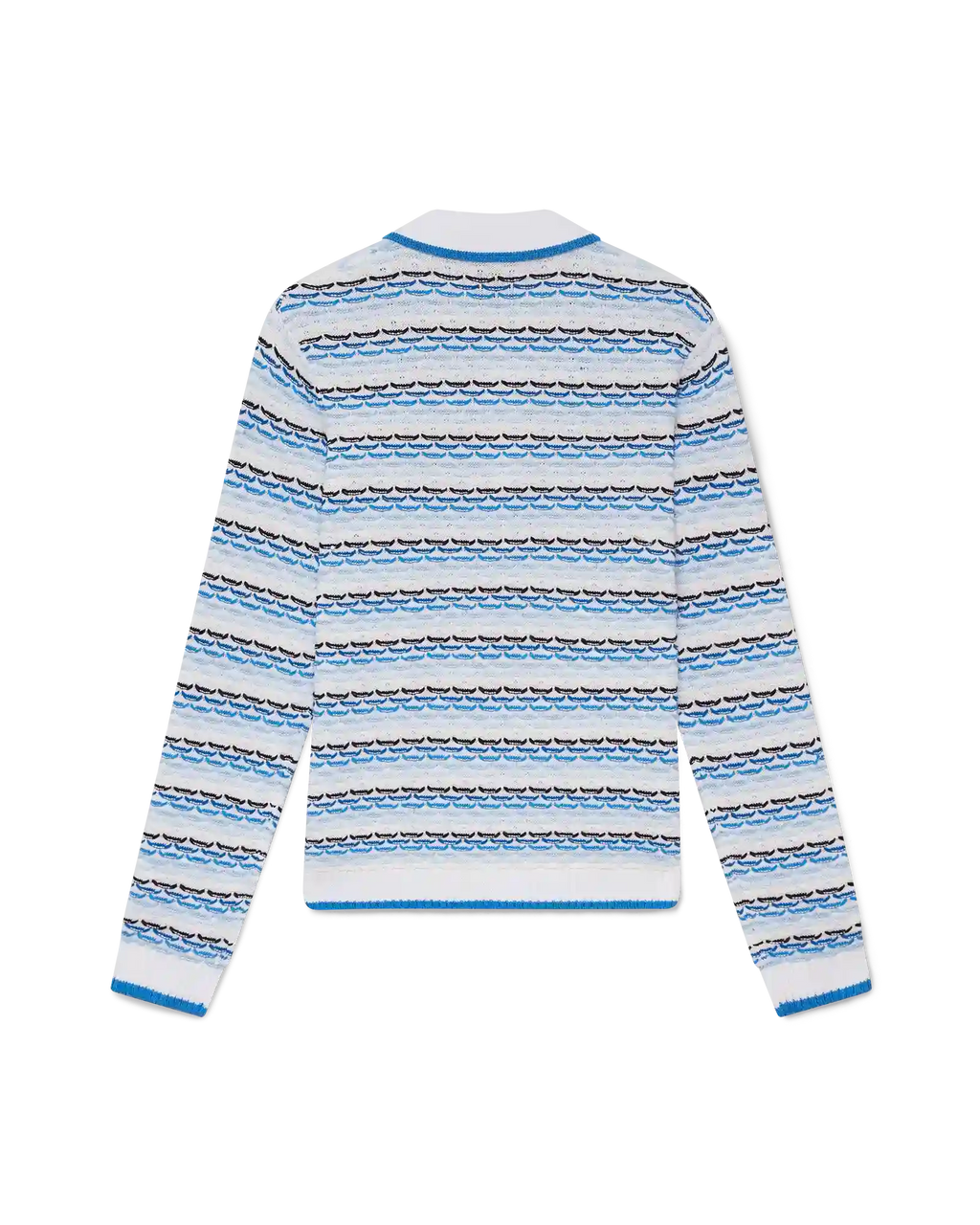 Tuck Stitch Long Sleeve Polo Shirt