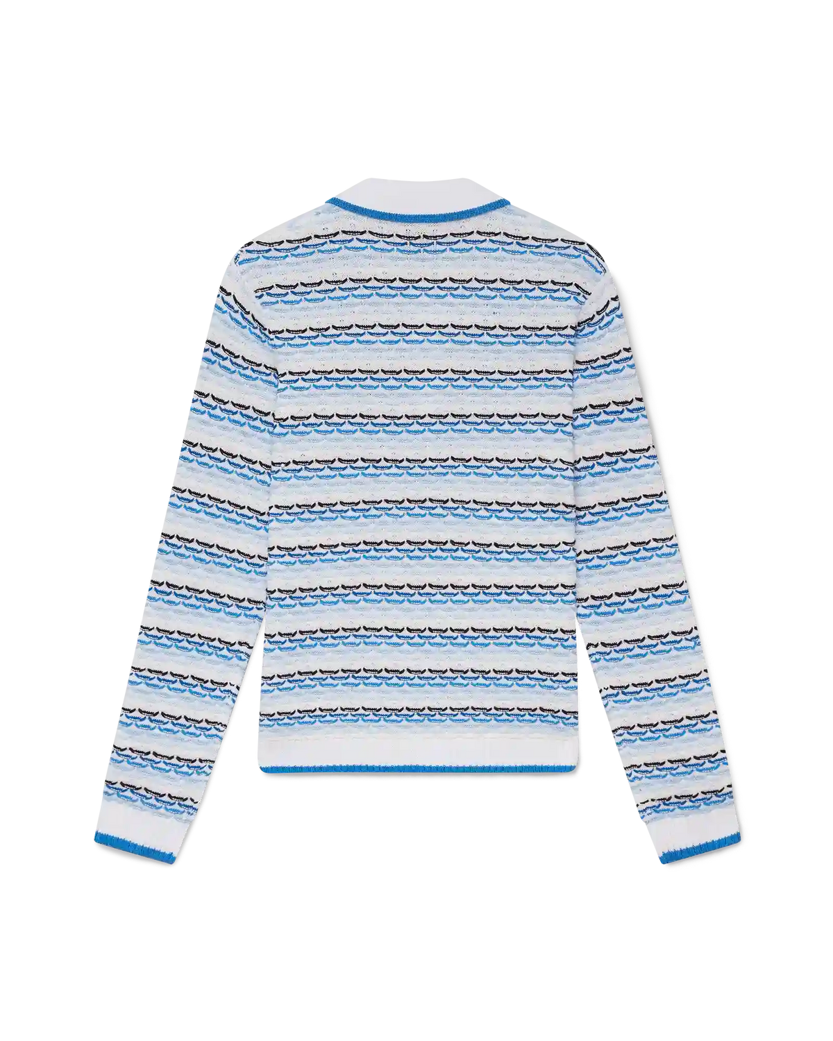 Tuck Stitch Long Sleeve Polo Shirt