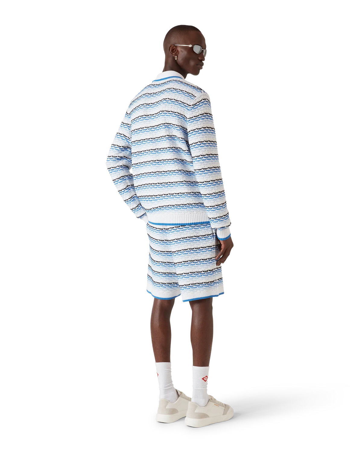 Tuck Stitch Long Sleeve Polo Shirt