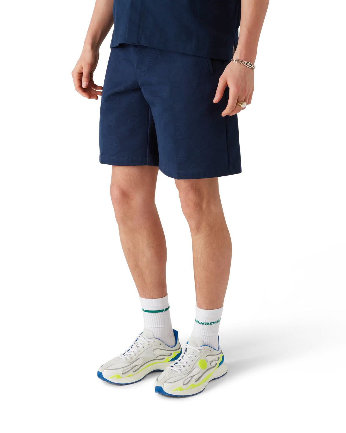 Navy Monogram Shorts