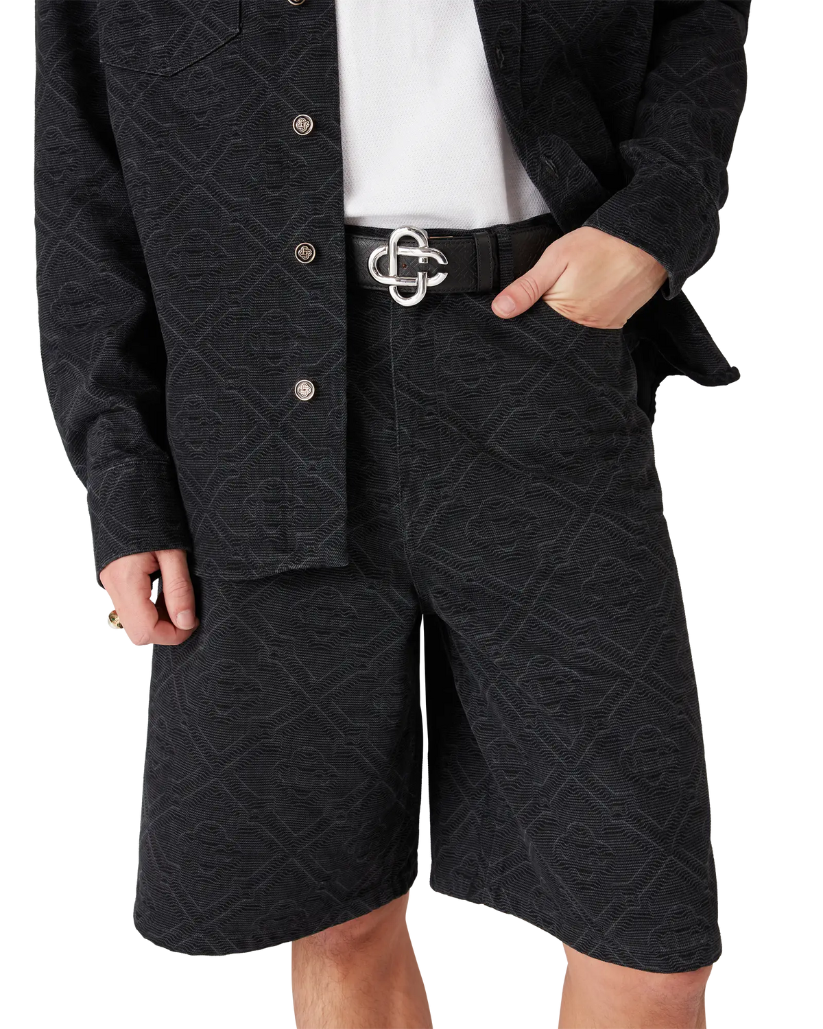 Laser Monogram Denim Shorts