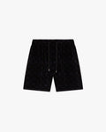 Purple Monogram Velour Shorts