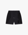 Black Squash Logo Flock Print Sweatshorts