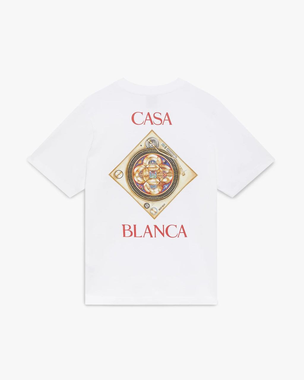 White Plafond Orne De Musique Short Sleeve T-Shirt
