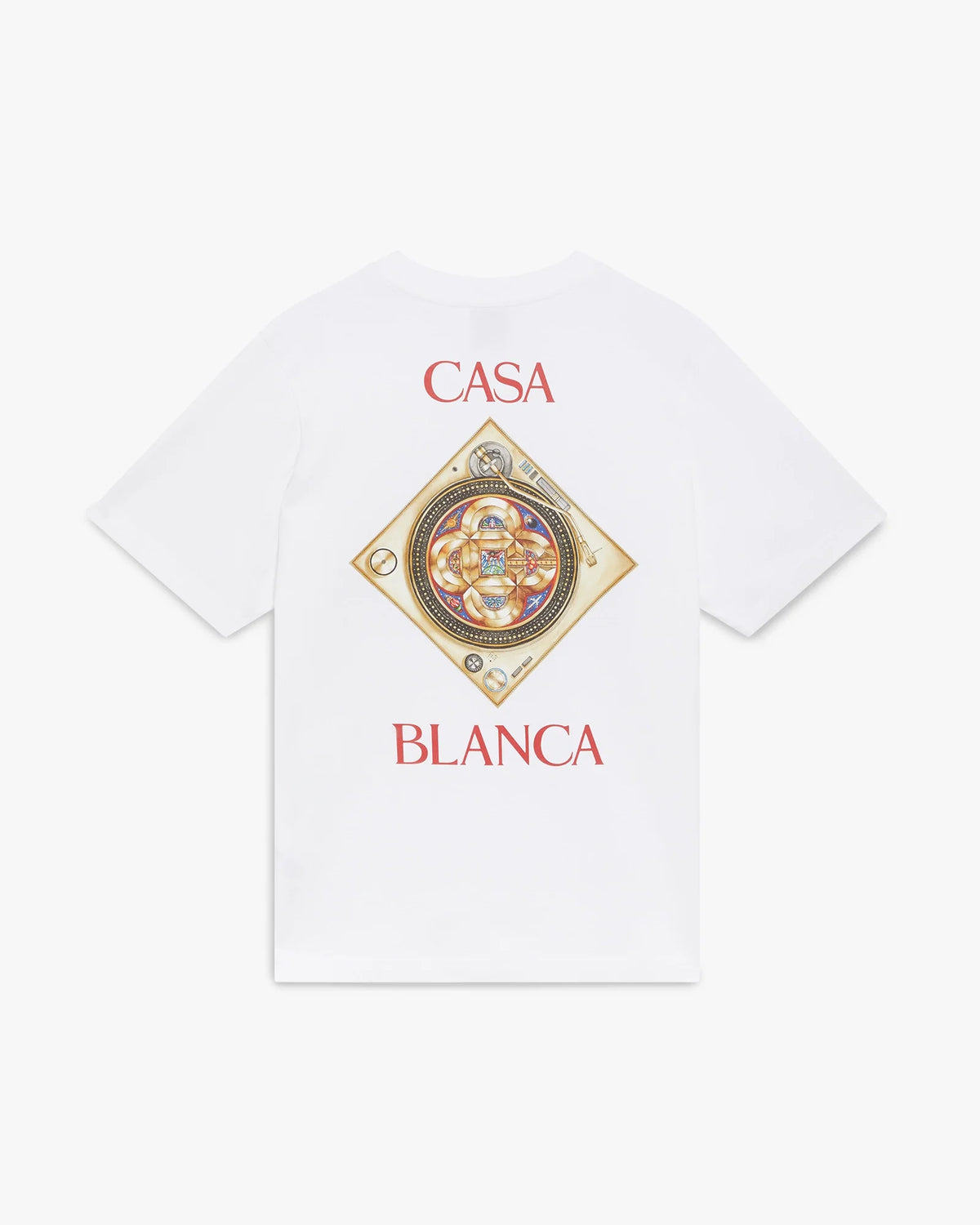 White Plafond Orne De Musique Short Sleeve T-Shirt