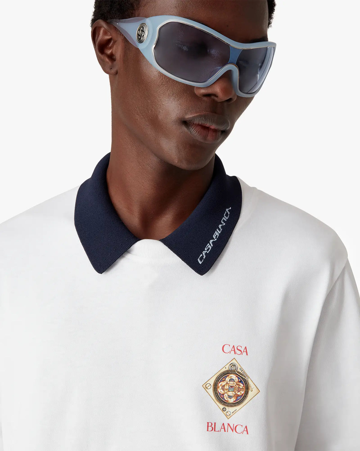 White Plafond Orne De Musique Short Sleeve T-Shirt