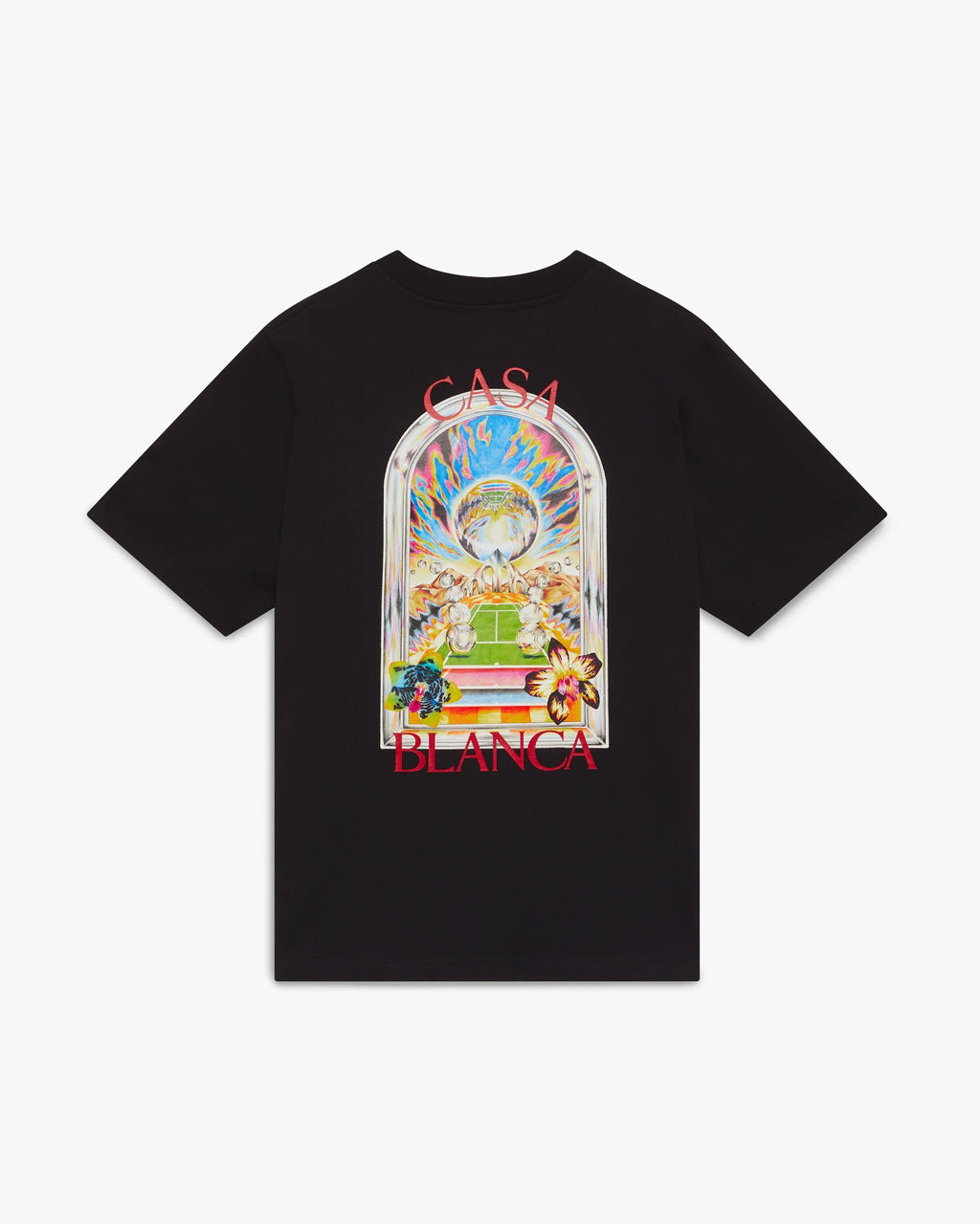 Black Tennis Landscape Short Sleeve T-Shirt