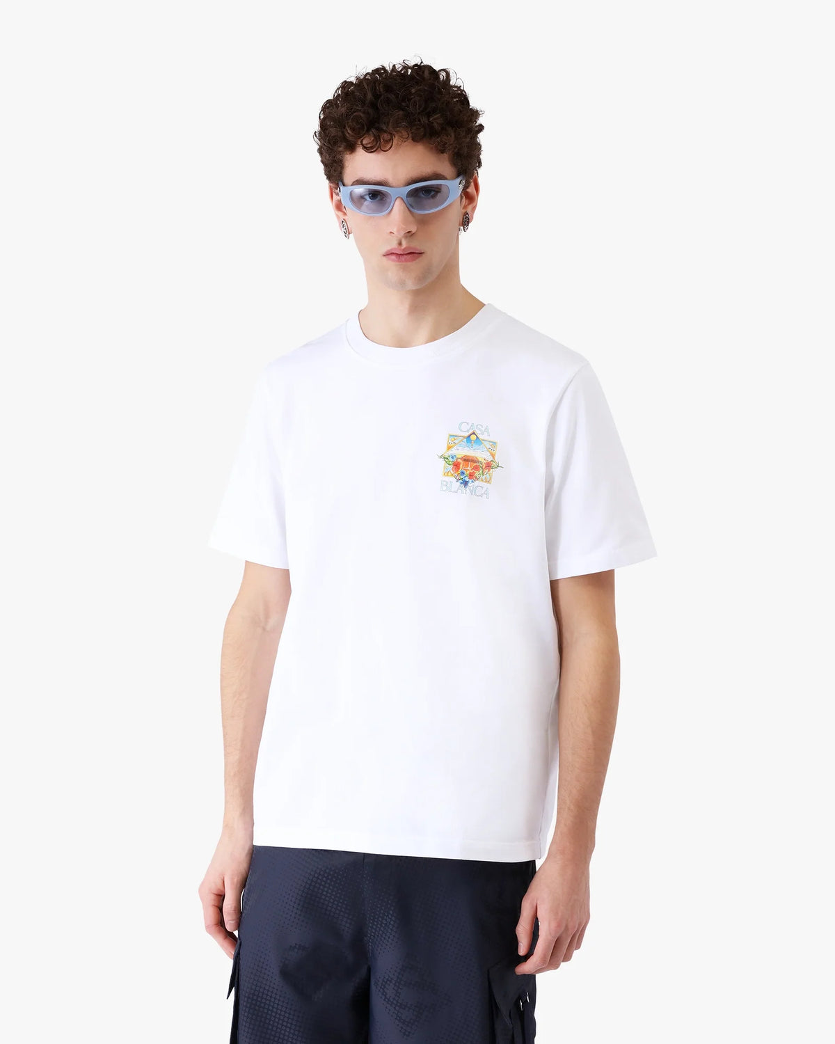 White Flower Court Icon Short Sleeve T-Shirt