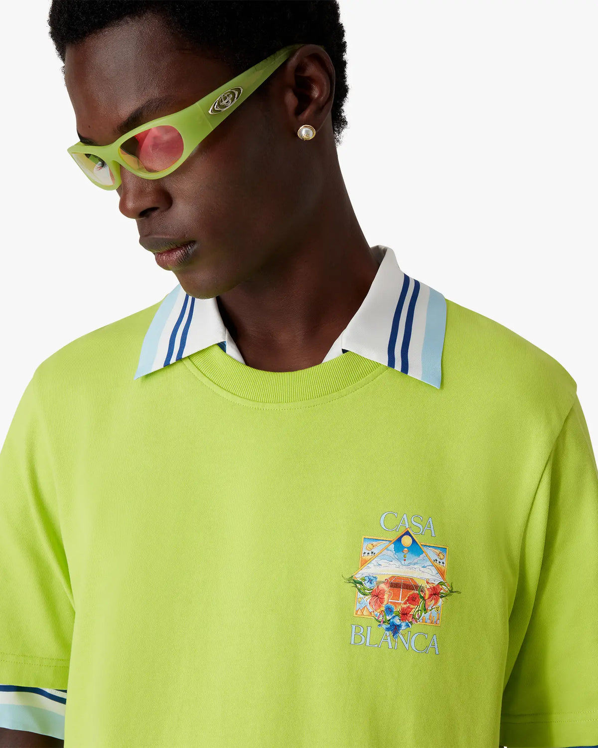 Lime Flower Court Icon Short Sleeve T-Shirt