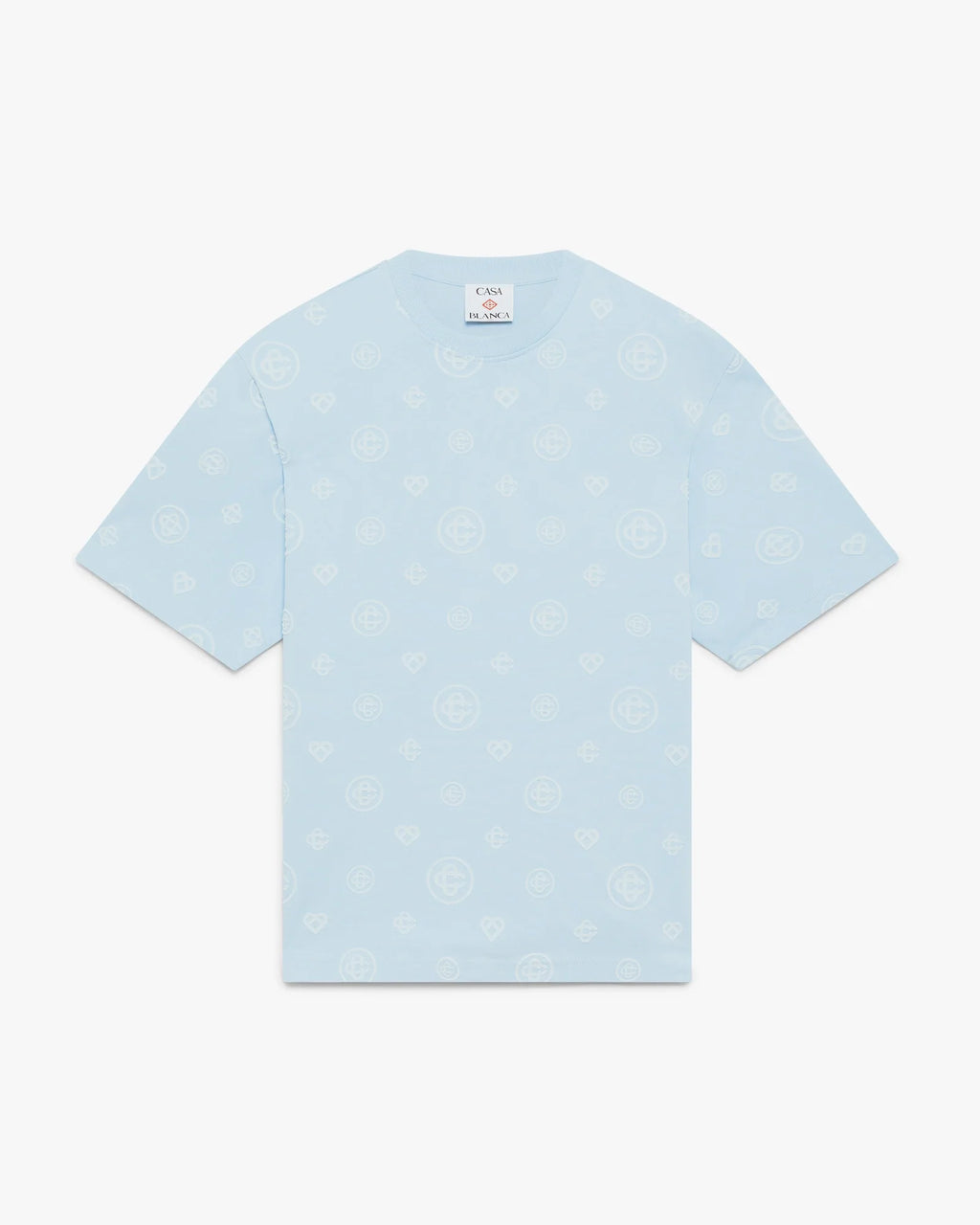 Blue Applique Monogram Oversized Short Sleeve T-Shirt