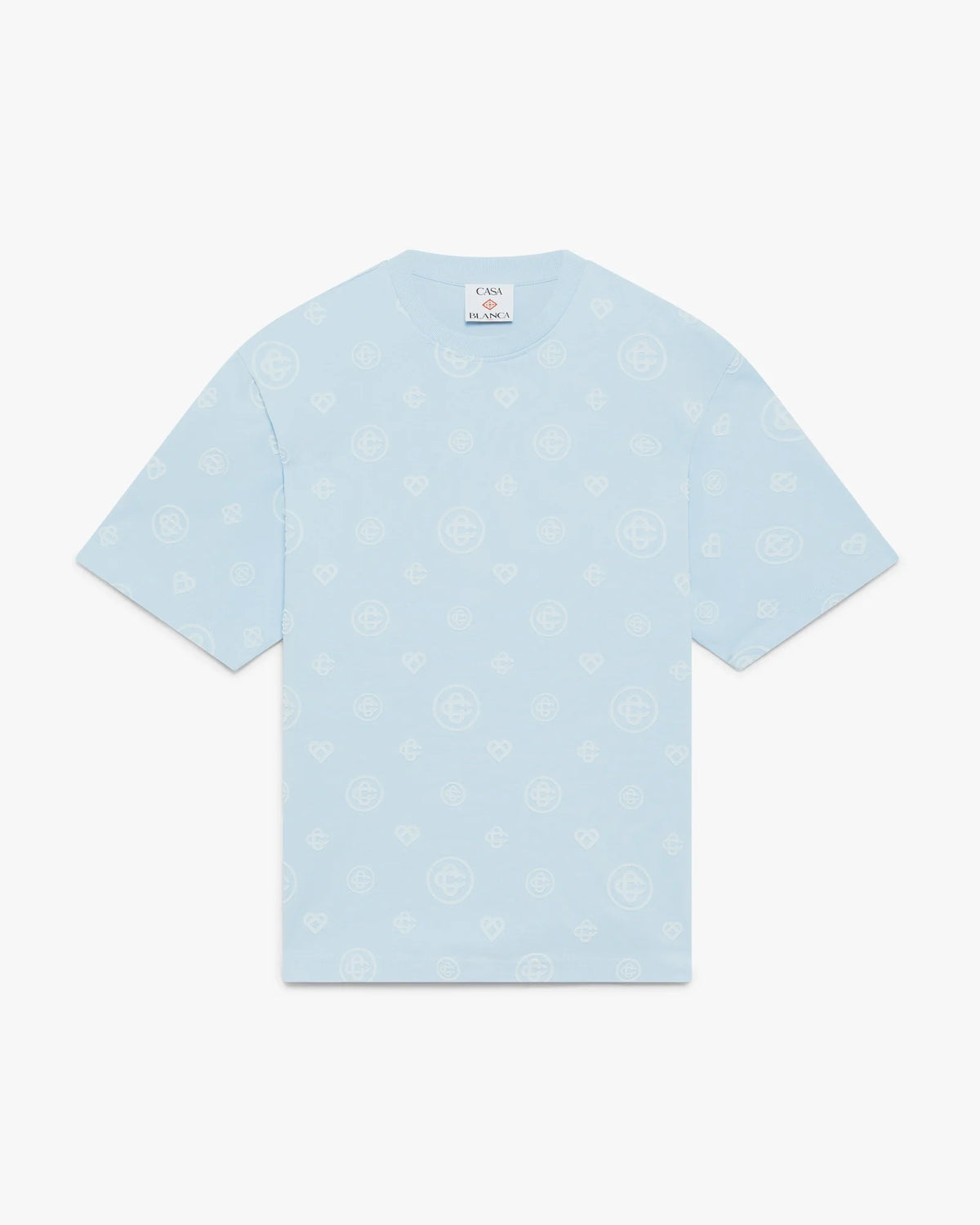 Blue Applique Monogram Oversized Short Sleeve T-Shirt