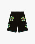 Glitch Orchid Embroidered Crochet Shorts