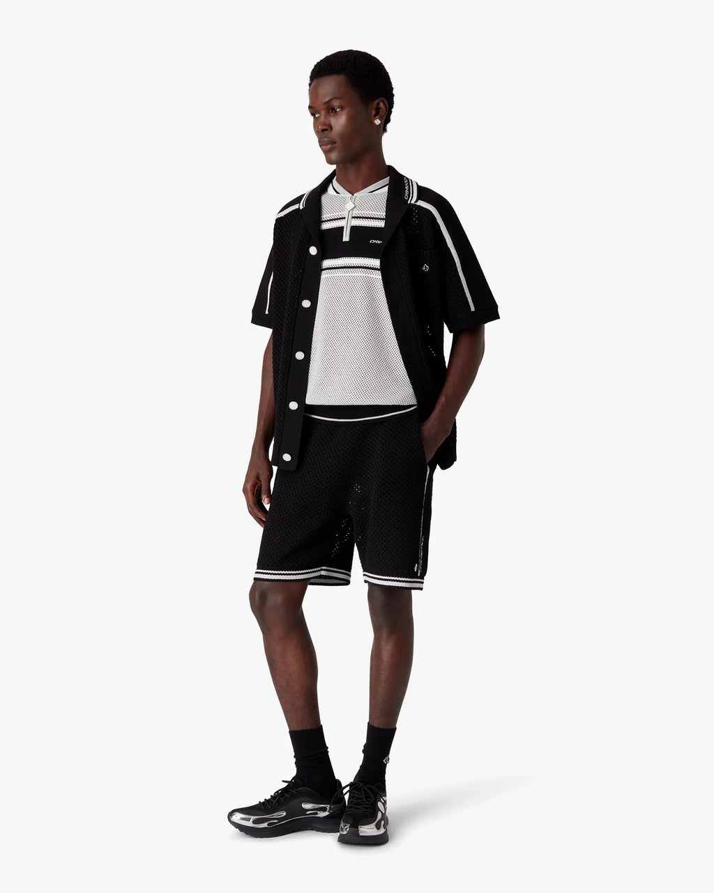 Black Mesh Shorts