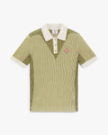 Vertical Stripe Short Sleeve Polo Shirt