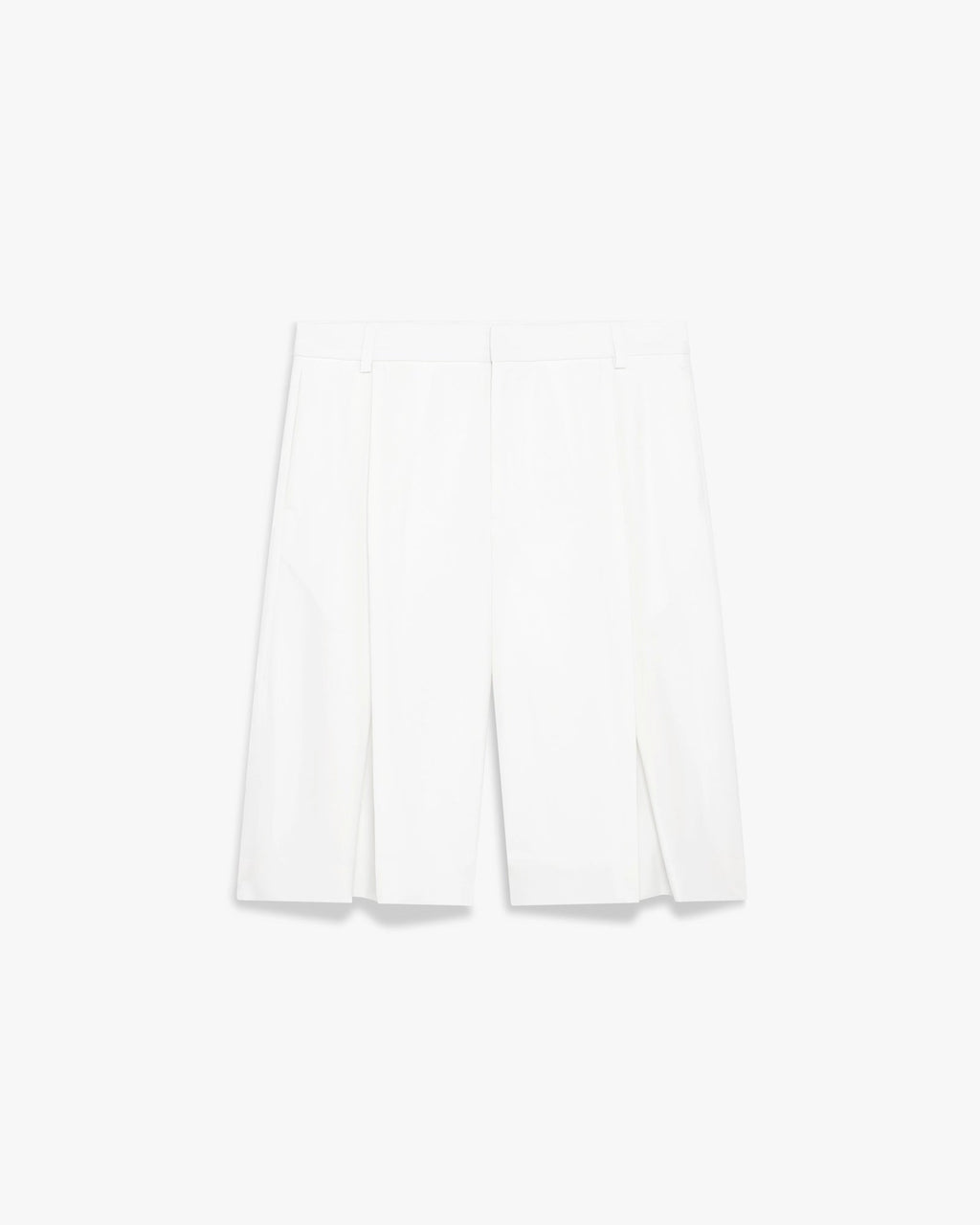 White Pleated Baggy Shorts