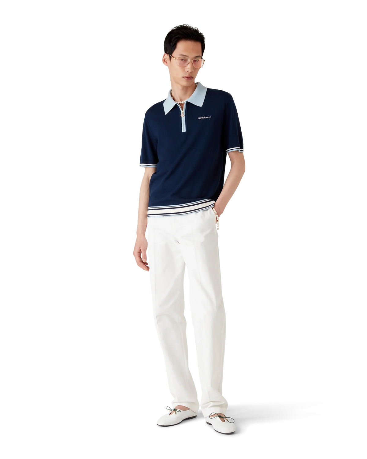 Merino Knit Tennis Polo Shirt