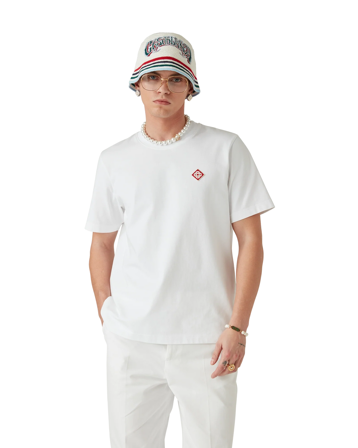White Diamond Logo Short Sleeve T-Shirt