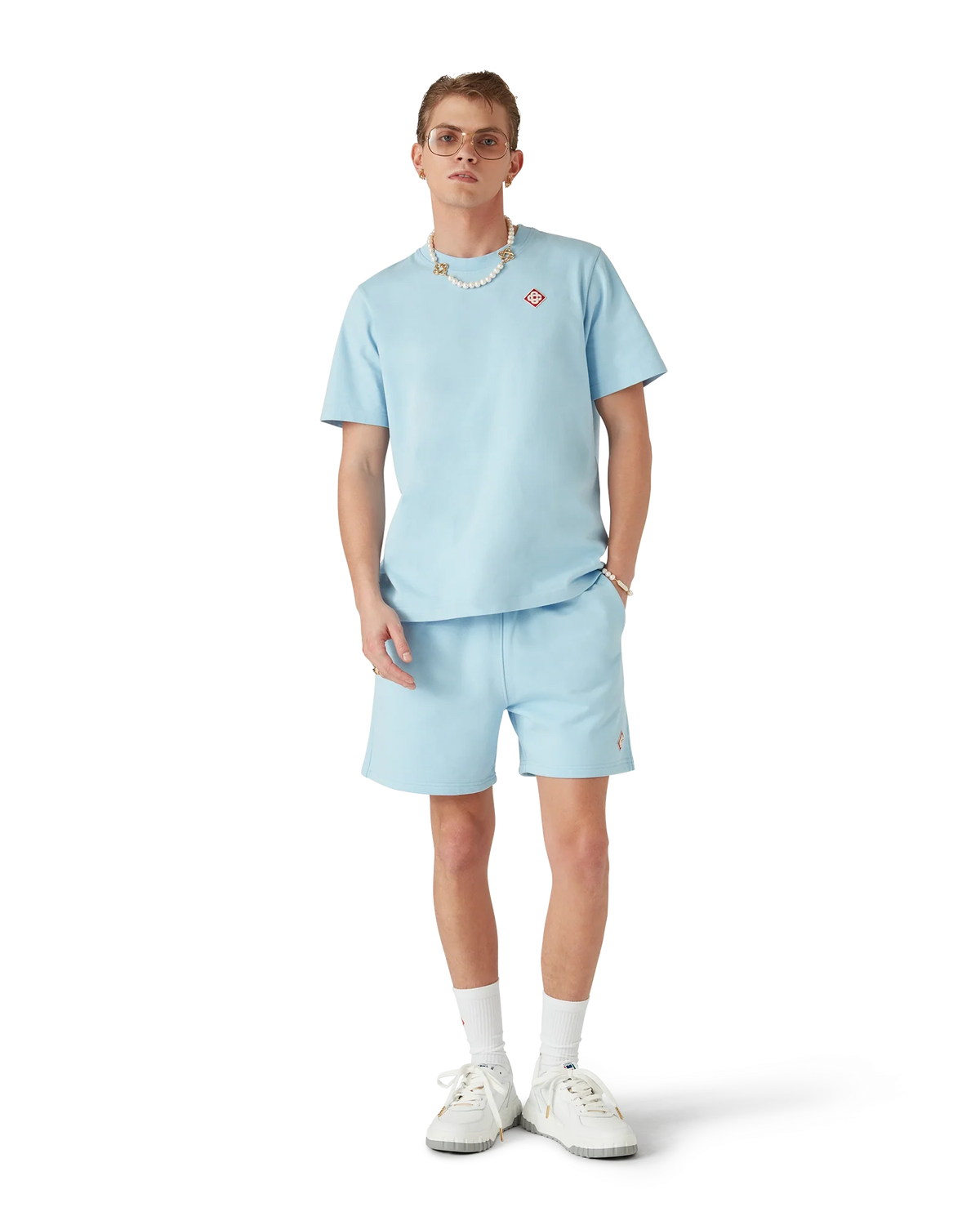 Light Blue Diamond Logo Short Sleeve T-Shirt