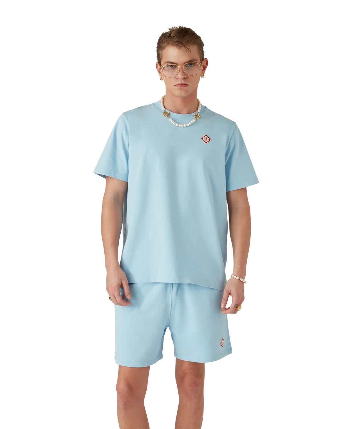 Light Blue Diamond Logo Short Sleeve T-Shirt
