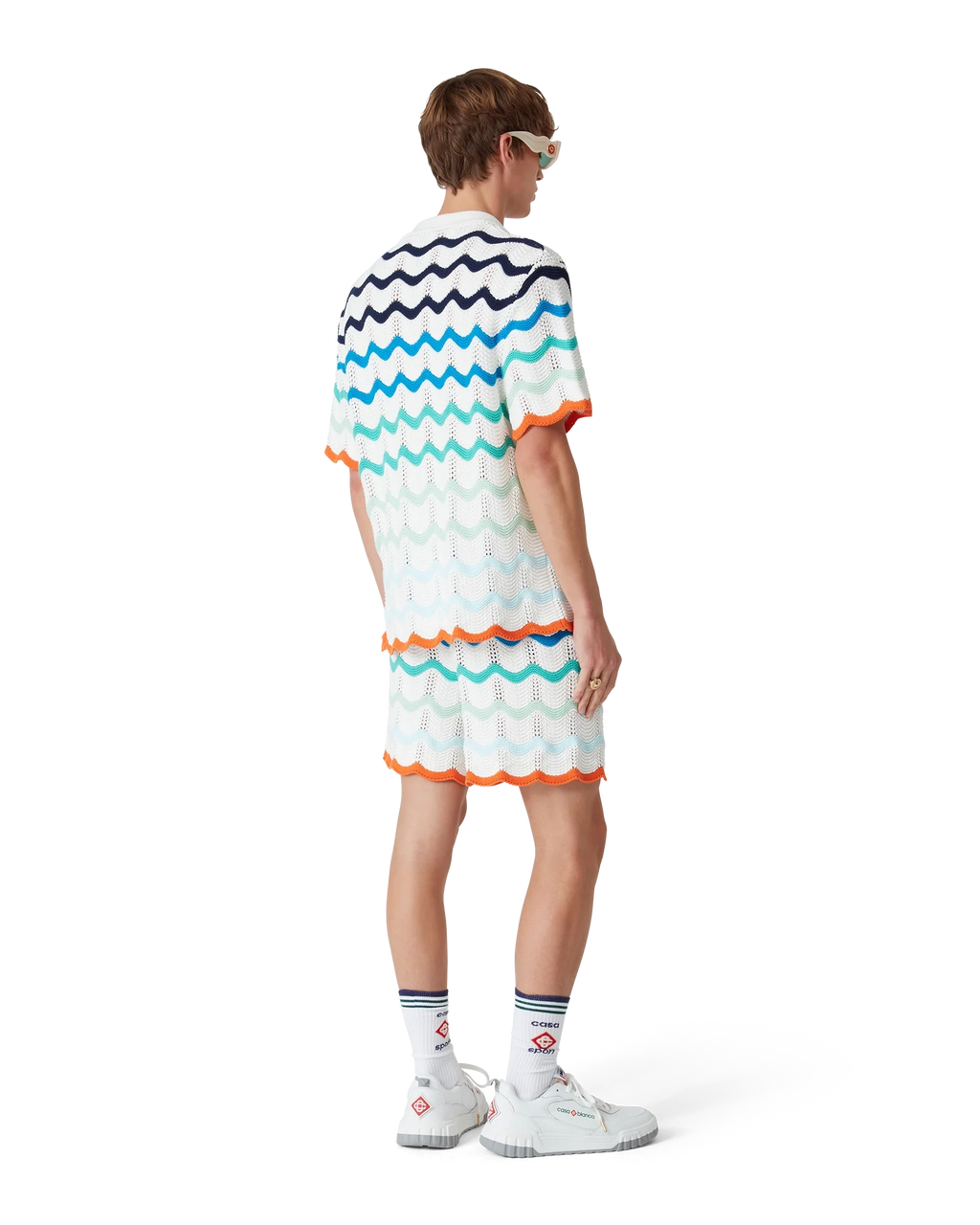 Gradient Wave Crochet Shorts